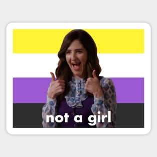 Nonbinary Janet “Not a Girl” (The Good Place) Sticker